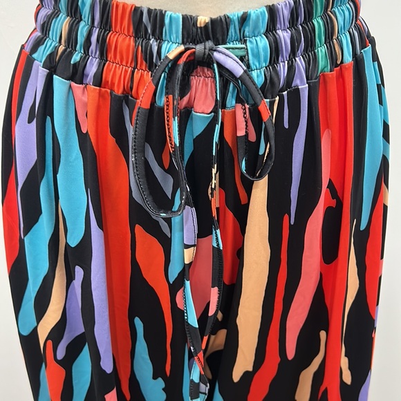 FASHION NOVA MULTI COLOR PALAZZO PANT, DRAWSTRING WAIST,SIZE 1X - Picture 3 of 5